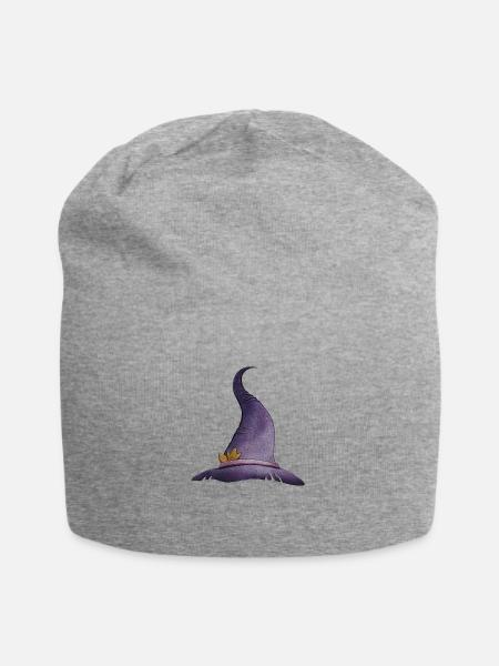 Hexenhut Halloween - Jersey-Beanie - Grau meliert