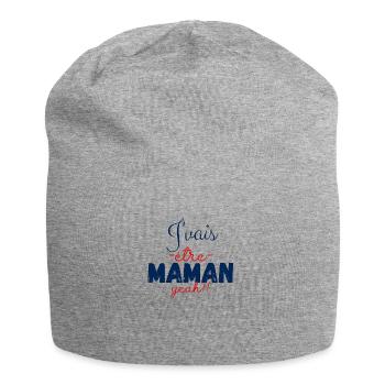 Je vais être maman yeah - Bonnet en jersey - gris chiné - Devant