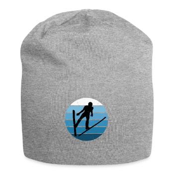 Ski jumping Ski jumper Winter sports Ski flying Fra - Jersey Beanie - heather grey - Front