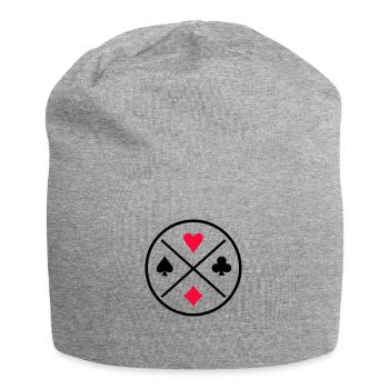 Symboles de cartes Poker - Bonnet en jersey - gris chiné - Devant