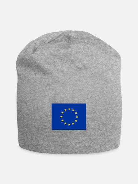 Flagge der Europäischen Union - Jersey-Beanie - Grau meliert