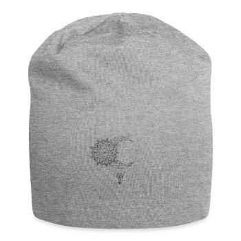 Mandala Mond Lotusblume - Jersey-Beanie - Grau meliert - Vorne