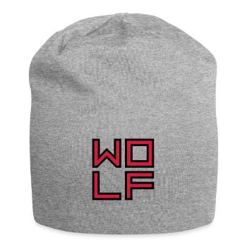 Logo du loup intérieur - Bonnet en jersey - gris chiné - Devant