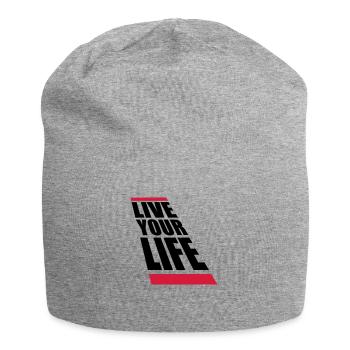 Vivez votre vie - Bonnet en jersey - gris chiné - Devant
