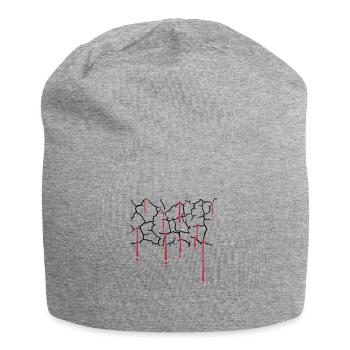 Blood Drops Cracks Pattern - Jersey Beanie - heather grey - Front