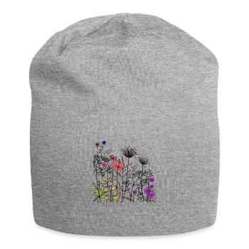 Flowers - Jersey Beanie - heather grey - Front