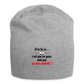 ne lis pas !! - Bonnet en jersey - gris chiné - Devant