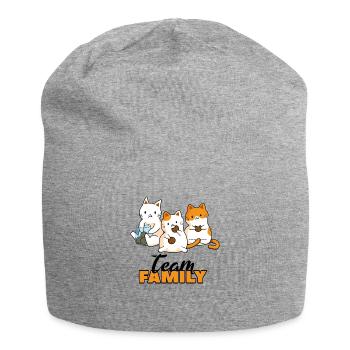 team familie katze kekse hundesport familienliebe - Jersey-Beanie - Grau meliert - Vorne