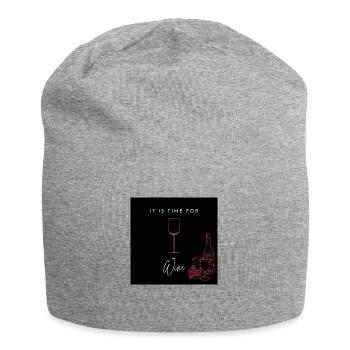 Time for Wine! - Jersey-Beanie - Grau meliert - Vorne