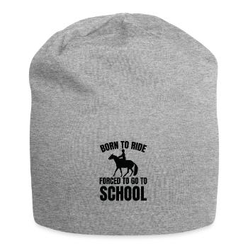 Born to Ride Forced to go to School - Jersey Beanie - heather grey - Front
