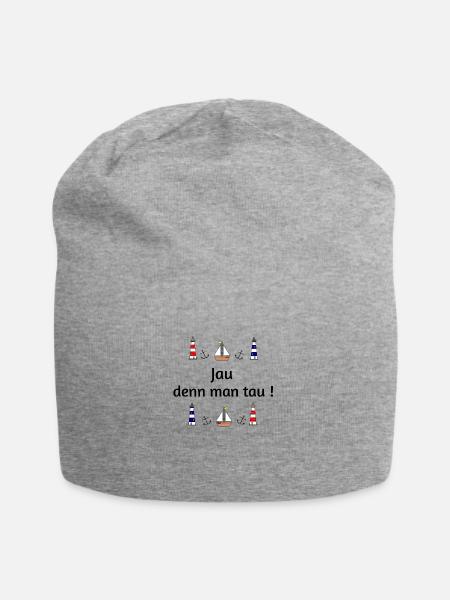 Jau denn man tau maritim - Jersey-Beanie - Grau meliert