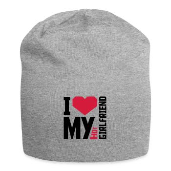 J’aime ma petite amie - Bonnet en jersey - gris chiné - Devant