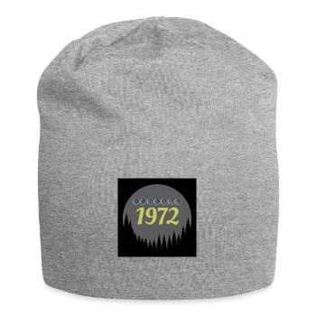 Cool Vintage 1972 retro forest sunset background - Jersey Beanie - heather grey - Front