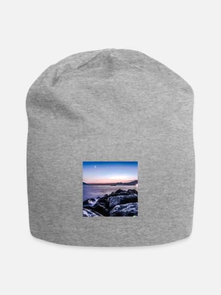 Neon sunset - Jersey-Beanie - Grau meliert