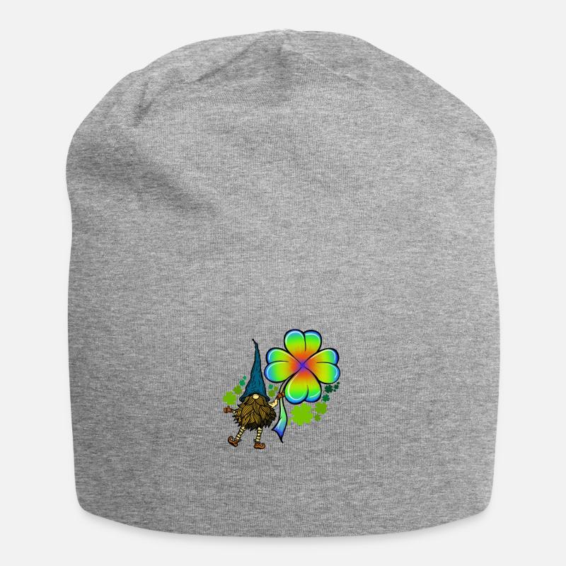 Gnome Tie Dye Trèfle Trèfle Saint-Patrick - Bonnet en jersey - gris chiné