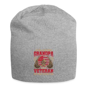 Ich Bin Ein Papa Opa Und Ein Veteran Nichts Macht - Jersey-Beanie - Grau meliert - Vorne