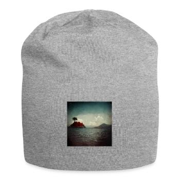 Insel Liebesmalerei - Jersey-Beanie - Grau meliert - Vorne