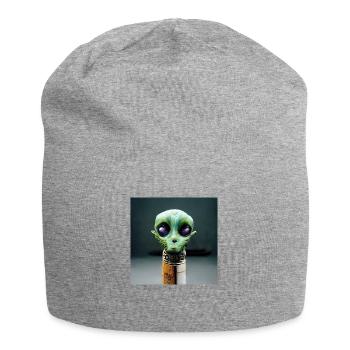 Abstrakter Ausländer Auf Einem Stock - Jersey-Beanie - Grau meliert - Vorne