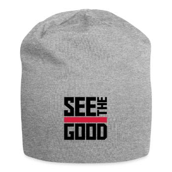 see the good Zitat - Jersey-Beanie - Grau meliert - Vorne