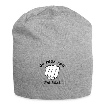 Je peux pas j'ai boxe - Bonnet en jersey - gris chiné - Devant