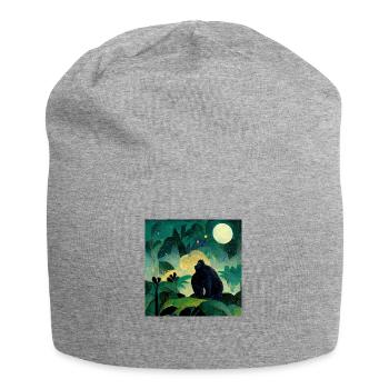 Gorille au clair de lune - Bonnet en jersey - gris chiné - Devant