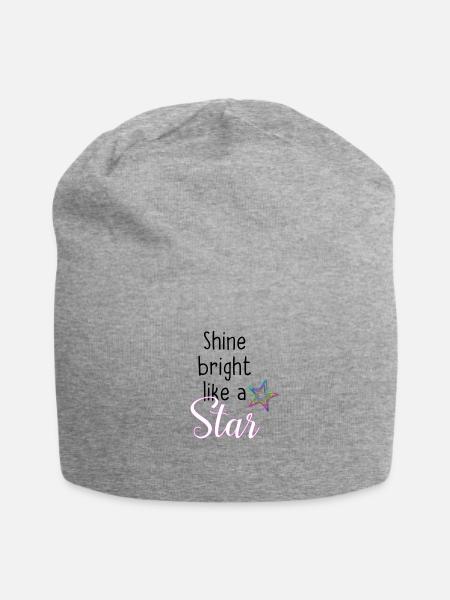 Shine bright like a star - Jersey-Beanie - Grau meliert