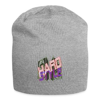 Hardstyle mit Lautsprechern - Jersey-Beanie - Grau meliert - Vorne