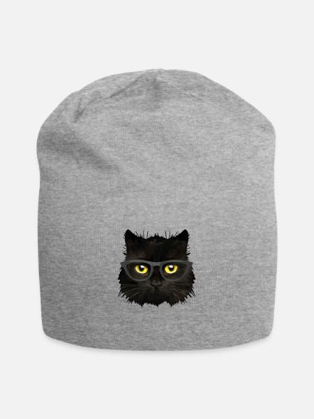 Katze - Jersey-Beanie - Grau meliert