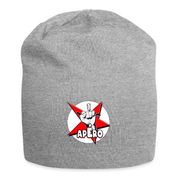 Apero bad boy red star - Jersey Beanie - heather grey - Front