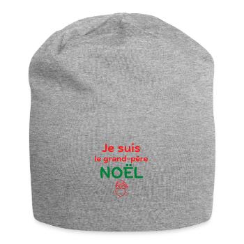 Grand-père Noël | Cadeau orignal grand-père - Bonnet en jersey - gris chiné - Devant