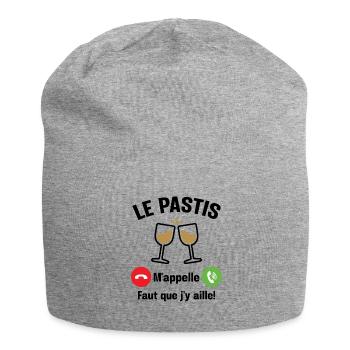 Le pastis m'appelle - Cadeau humour apéro alcool - Bonnet en jersey - gris chiné - Devant