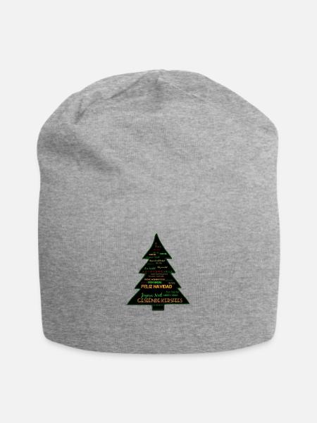 Frohe Feiertage - Jersey-Beanie - Grau meliert