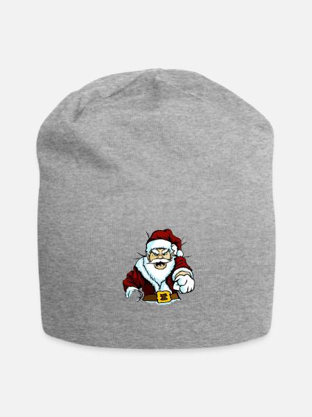 Weihnachtsmann - Jersey-Beanie - Grau meliert