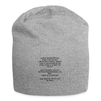 Smartphone lustiger Spruch Schule Geschenkidee - Jersey-Beanie - Grau meliert - Vorne