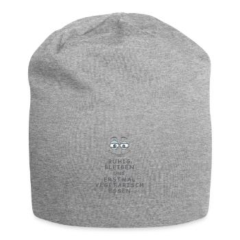 Vegetarisch essen - Jersey-Beanie - Grau meliert - Vorne