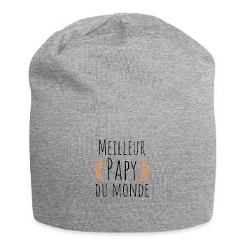 Meilleur papy du monde-cadeau grand-père Noël - Bonnet en jersey - gris chiné - Devant