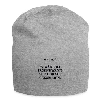 e = mc² lustig witzig Mathe Physik Geschenkidee - Jersey-Beanie - Grau meliert - Vorne