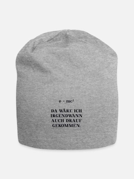 e = mc² lustig witzig Mathe Physik Geschenkidee - Jersey-Beanie - Grau meliert