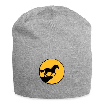 Stehendes Pferd Klippe Mond - Jersey-Beanie - Grau meliert - Vorne