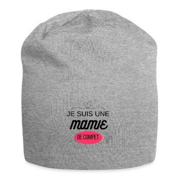 je suis une mamie de compet - Bonnet en jersey - gris chiné - Devant