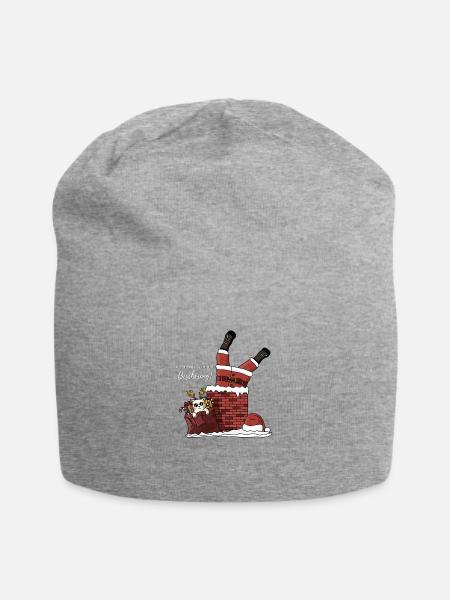 Weihnachten - Spruch - Geschenke - Katze - Jersey-Beanie - Grau meliert