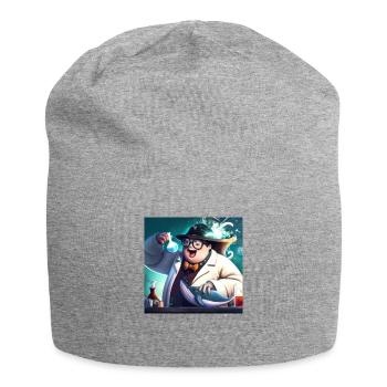 Mad scientist experimenting on a whale - Jersey Beanie - heather grey - Front