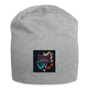 Tête de loup abstraite - Bonnet en jersey - gris chiné - Devant