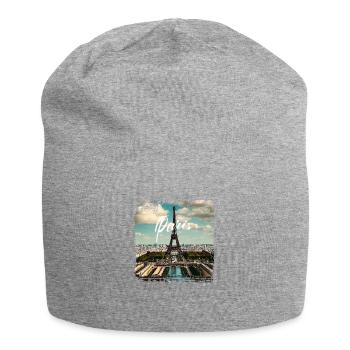 Paris Tour Eiffel style décontracté - Bonnet en jersey - gris chiné - Devant