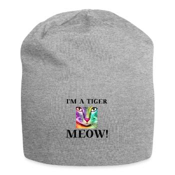 Tiger Katze lustig Geschenkidee I'm a tiger meow - Jersey-Beanie - Grau meliert - Vorne