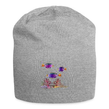 Poissons - Bonnet en jersey - gris chiné - Devant