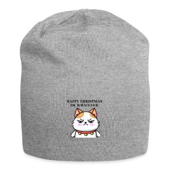Annoyed Cat Gift Idea Cute Christmas Funny - Jersey Beanie - heather grey - Front