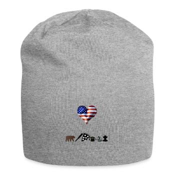 USA Geschenkidee Amerika amerikanisch american - Jersey-Beanie - Grau meliert - Vorne