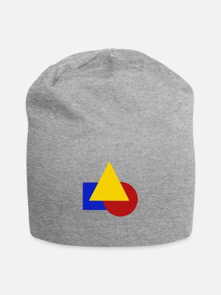 Geometric - Jersey Beanie - heather grey