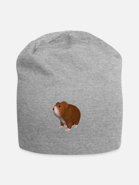 Meerschweinchen "Bruno" - Jersey-Beanie - Grau meliert
